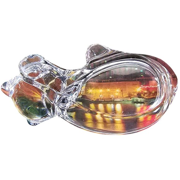 Clear Glass Cat-Shaped Trinket Dish Or Decorative Bowl, Elegant Design For Home - Picture 3 of 6